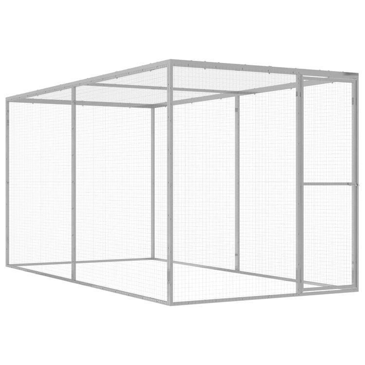 VidaXL Kattenkooi 3x1,5x1,5 m gegalvaniseerd staal