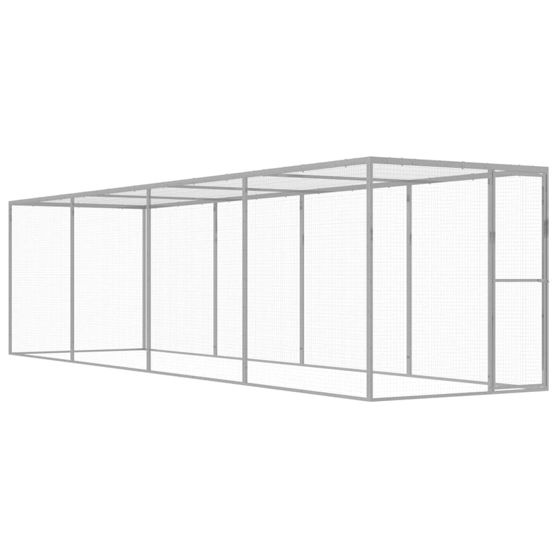 VidaXL Kattenkooi 6x1,5x1,5 m gegalvaniseerd staal