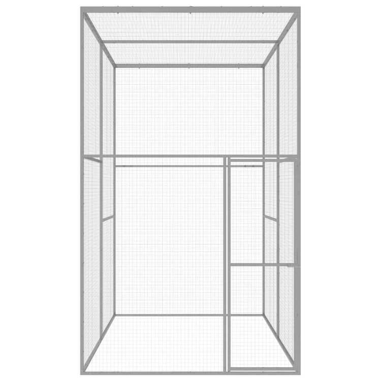 VidaXL Kattenkooi 3x1,5x2,5 m gegalvaniseerd staal