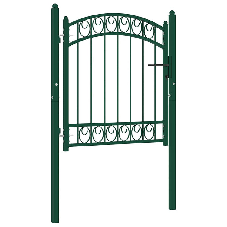 Vidaxl hekpoort emmen met gebogen bovenzijde staal 100x86 cm groen