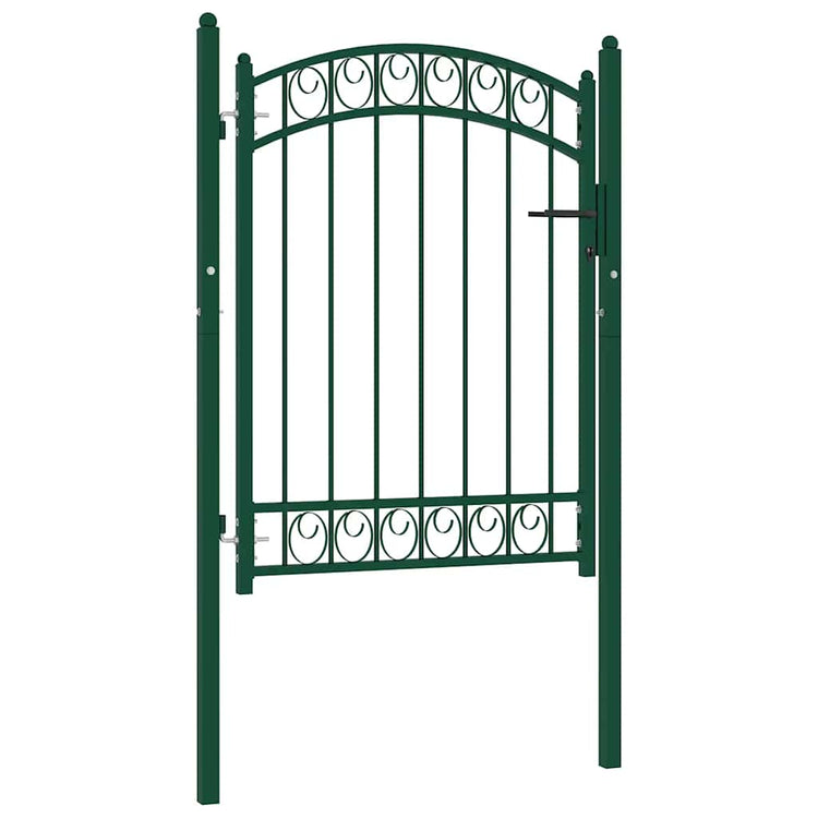 Vidaxl hekpoort emmen met gebogen bovenzijde staal 100x98,5 cm groen