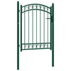 Vidaxl poort met gebogen bovenkant 100x125 cm staal groen