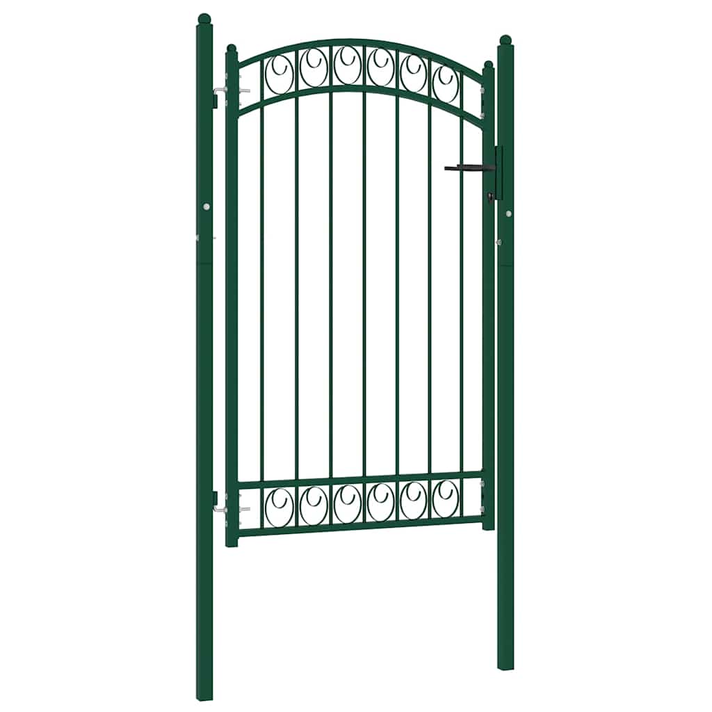 Vidaxl hekpoort emmen met gebogen bovenzijde staal 100x106 cm groen