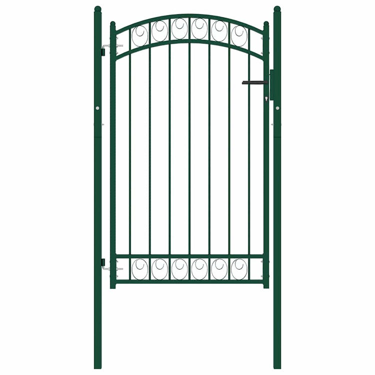 Vidaxl hekpoort emmen met gebogen bovenzijde staal 100x106 cm groen