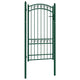 Vidaxl poort met gebogen bovenkant 100x175 cm staal groen