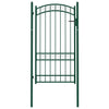 Vidaxl poort met gebogen bovenkant 100x175 cm staal groen