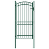 Vidaxl poort met gebogen bovenkant 100x200 cm staal groen