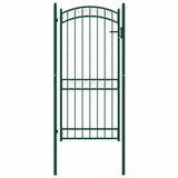 Vidaxl poort met gebogen bovenkant 102x136 cm staal groen - afbeelding 2