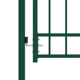 Vidaxl poort met gebogen bovenkant 102x136 cm staal groen - afbeelding 3