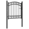 Vidaxl poort met gebogen bovenkant 100x100 cm staal zwart