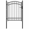 Vidaxl poort met gebogen bovenkant 100x125 cm staal zwart