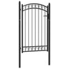 Vidaxl poort met gebogen bovenkant 100x150 cm staal zwart