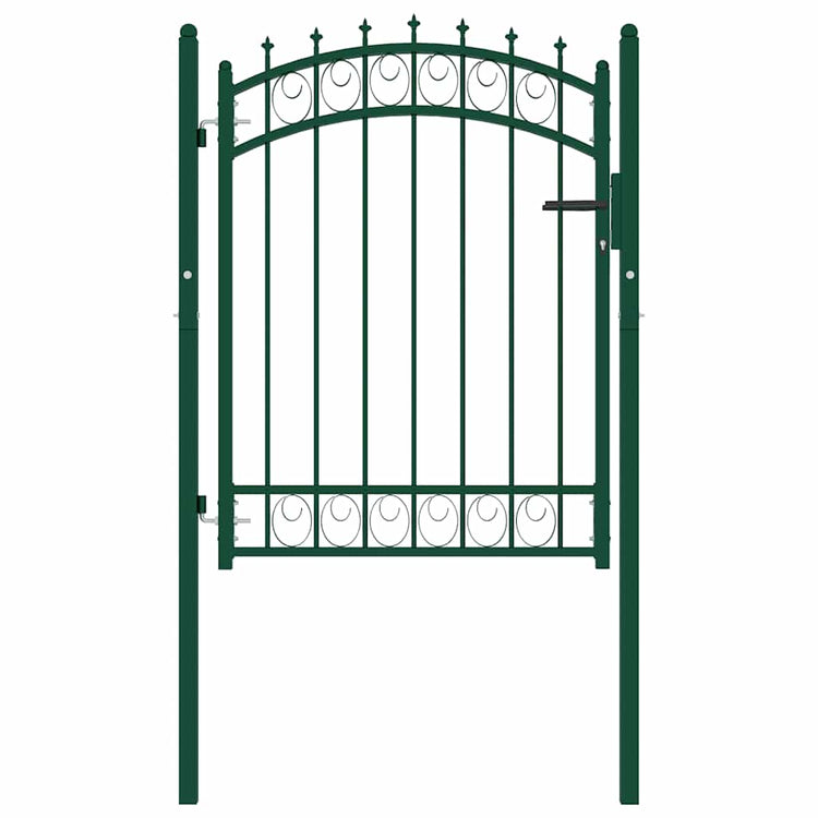 Vidaxl poort met speerpunten 100x125 cm staal groen