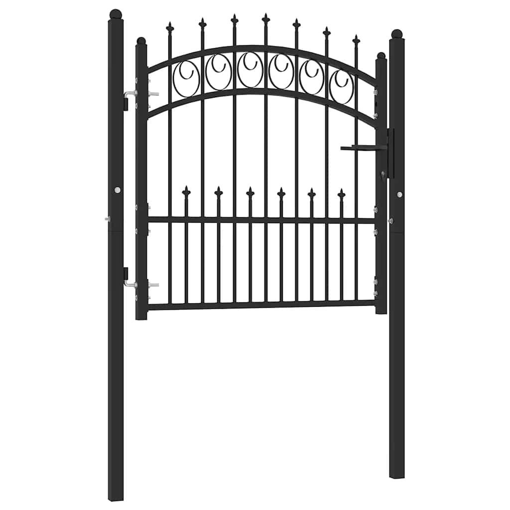 Vidaxl hekpoort emmen met stalen pinnen 104x87 cm zwart