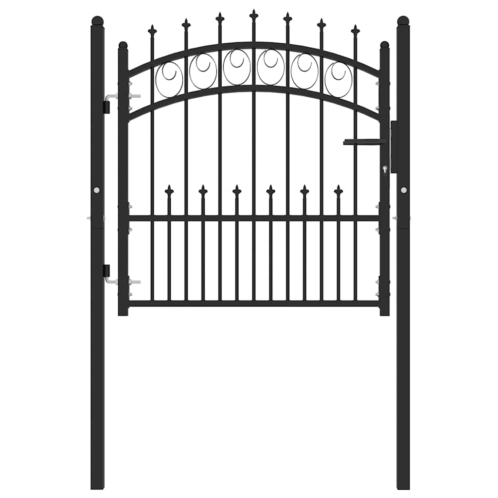 Vidaxl hekpoort emmen met stalen pinnen 104x87 cm zwart