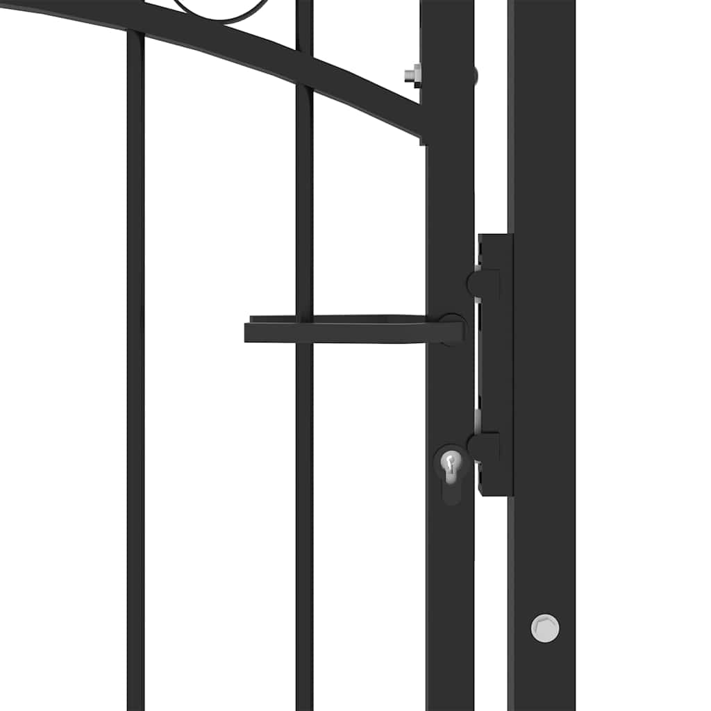 Vidaxl hekdeur met spijkers zwart 100 x 200 cm poedergecoat staal