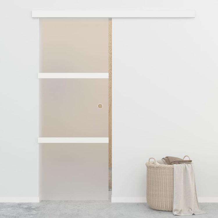Vidaxl schuifdeur met zachte stops 76x205 cm esg-glas en aluminium