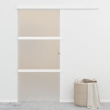 VidaXL Schuifdeur met zachte stops 90x205 cm ESG-glas en aluminium - afbeelding 1