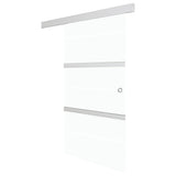 VidaXL Schuifdeur 102,5x205 cm ESG-glas en aluminium zilverkleurig - afbeelding 2