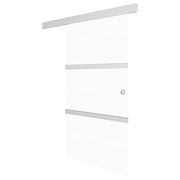 VidaXL Schuifdeur 102,5x205 cm ESG-glas en aluminium zilverkleurig - afbeelding 2