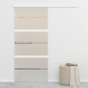 VidaXL Schuifdeur 102,5x205 cm ESG-glas en aluminium zilverkleurig - afbeelding 1