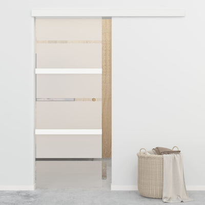 Vidaxl schuifdeur met zachte stops 76x205 cm esg-glas en aluminium