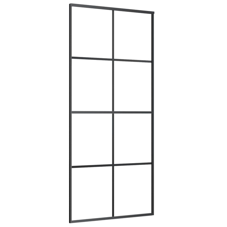 VidaXL Schuifdeur 90x205 cm aluminium en ESG-glas zwart
