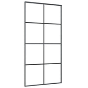 VidaXL Schuifdeur 102,5x205 cm aluminium en ESG-glas zwart - afbeelding 2