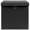 Vidaxl opbergboxen met deksel 10 st 32x32x32 cm stof zwart
