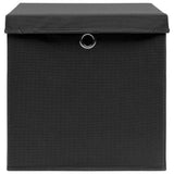 Vidaxl opbergboxen met deksel 10 st 32x32x32 cm stof zwart - afbeelding 3