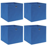 Vidaxl opbergboxen 4 st 32x32x32 cm stof blauw - afbeelding 1