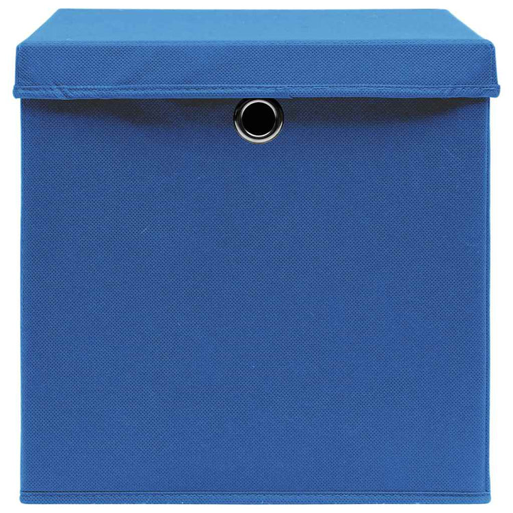 Vidaxl opbergboxen met deksel 4 st 32x32x32 cm stof blauw
