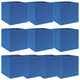 Vidaxl opbergboxen 10 st 32x32x32 cm stof blauw
