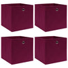 Vidaxl opbergboxen 4 st 32x32x32 cm stof donkerrood