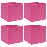 Vidaxl opbergboxen 4 st 32x32x32 cm stof roze - afbeelding 1