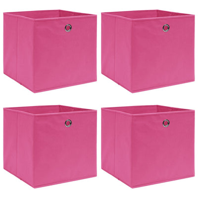 Vidaxl opbergboxen 4 st 32x32x32 cm stof roze