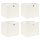 Vidaxl opbergboxen 4 st 32x32x32 cm stof wit - afbeelding 1