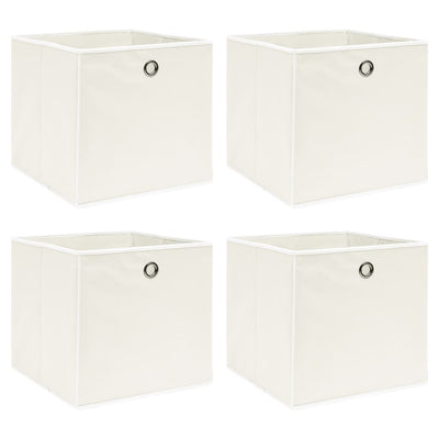Vidaxl opbergboxen 4 st 32x32x32 cm stof wit