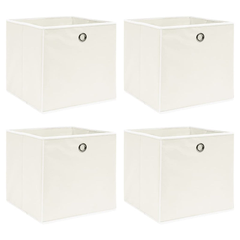 Vidaxl opbergboxen 4 st 32x32x32 cm stof wit