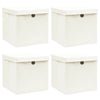 Vidaxl opbergboxen met deksel 4 st 32x32x32 cm stof wit