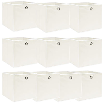 Vidaxl opbergboxen 10 st 32x32x32 cm stof wit