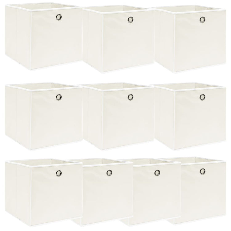 Vidaxl opbergboxen 10 st 32x32x32 cm stof wit