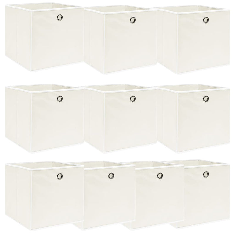 Vidaxl opbergboxen 10 st 32x32x32 cm stof wit