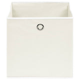 Vidaxl opbergboxen 10 st 32x32x32 cm stof wit - afbeelding 3