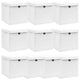 Vidaxl opbergboxen met deksel 10 st 32x32x32 cm stof wit