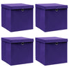 Vidaxl opbergboxen met deksel 4 st 32x32x32 cm stof paars