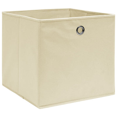 Vidaxl opbergboxen 4 st 32x32x32 cm stof crèmekleurig