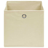 Vidaxl opbergboxen 10 st 32x32x32 cm stof crèmekleurig - afbeelding 3