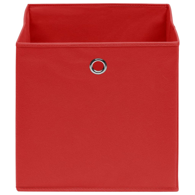 Vidaxl opbergboxen 10 st 32x32x32 cm stof rood