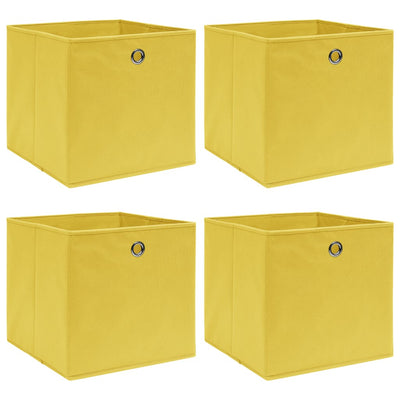 Vidaxl opbergboxen 4 st 32x32x32 cm stof geel
